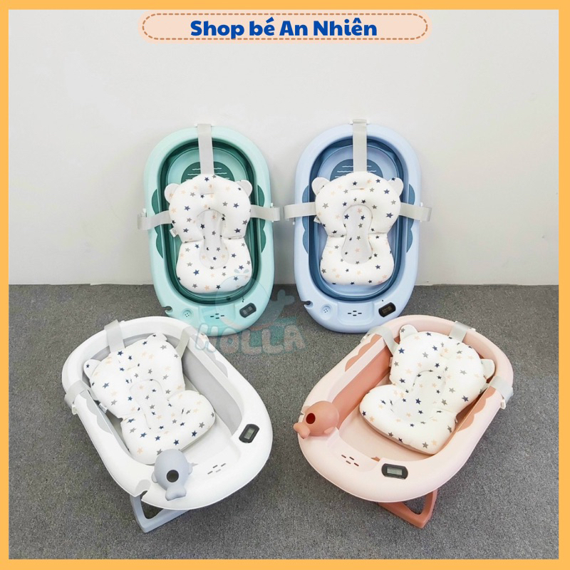 Chậu tắm gấp gọn kèm phao tắm-Chậu holla có phao và đồng hồ đo nước