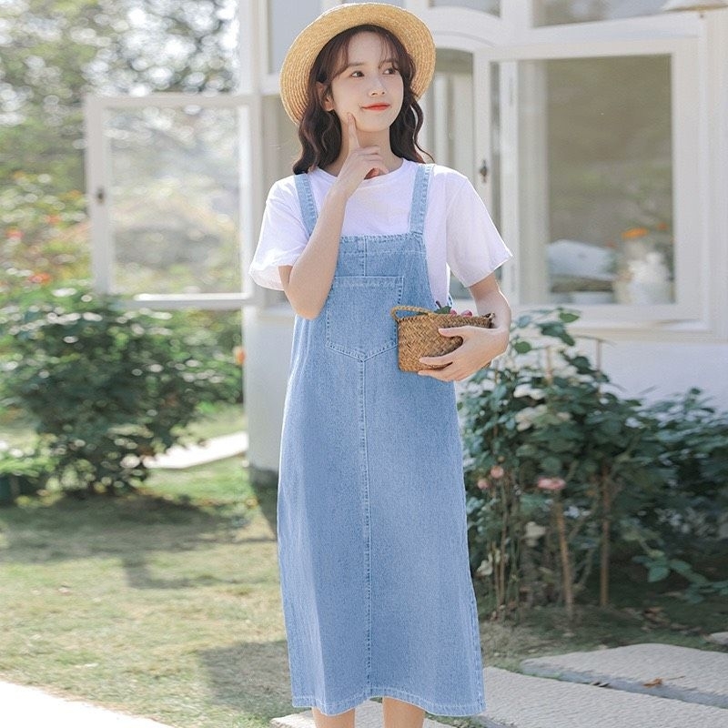Váy Yếm Dài Hai Dây Denim Trẻ Trung Cá Tính Mới Nhất 2023 HD2