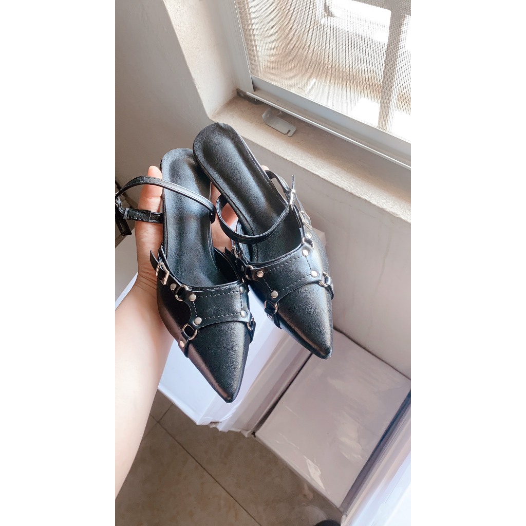 Giày cao gót mũi nhọn không gót đế 7cm mã T15