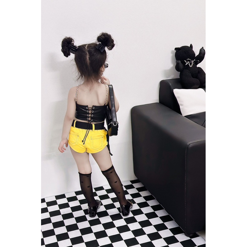 Sét áo cà vạt và quần kaki cho bé gái 7-41kg