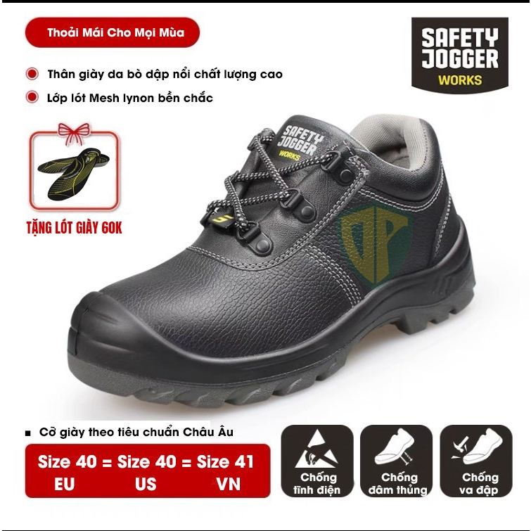 (BÁN CHẠY) - Tặng lót giày - Giày bảo hộ Jogger Bestrun S3 chống dập ngón, chống đinh, chống hóa chất, chống tĩnh điện
