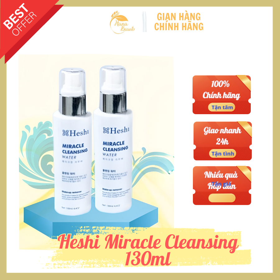 Nước tẩy trang sạch sâu dạng xịt Heshi Miracle Cleansing 130ml mềm mịn dưỡng da, se khít lỗ chân lông