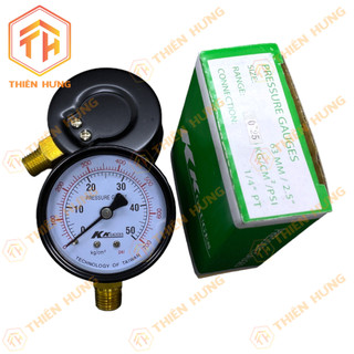 - đồng hồ áp suất kk gauge chân đứng - mặt 63mm