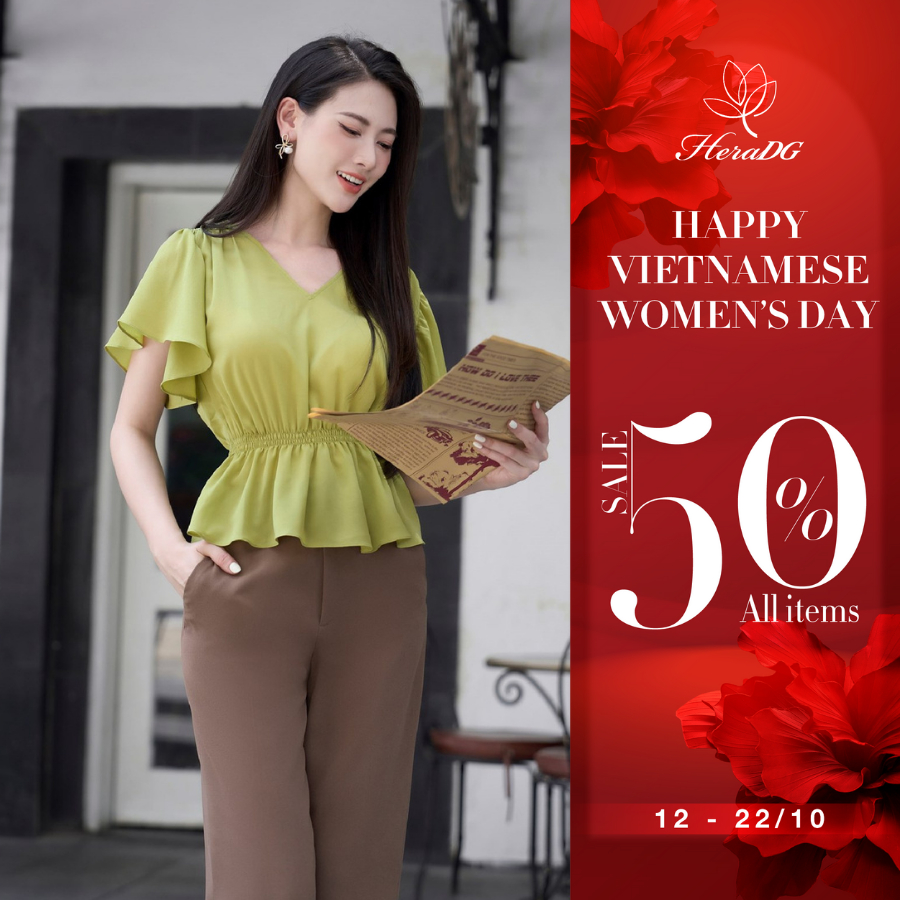 Áo kiểu nữ HeraDG cổ áo kiểu chữ V, dáng peplum chiết ly eo xoè nhẹ che khuyết điểm tốt chất liệu recycle - SAKBC9094
