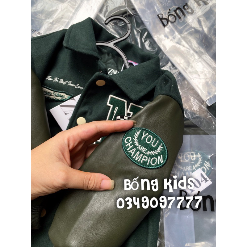 Áo Bomber Bé Trai MONACO VIBES Chữ N Rêu ZR
