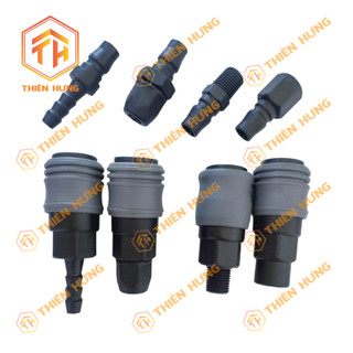 Khớp nối nhanh tự động AuTo bằng nhựa cao cấp Ren Trong/ Ngoài 13 - Ống Pu 8 - Đuôi chuột 8mm