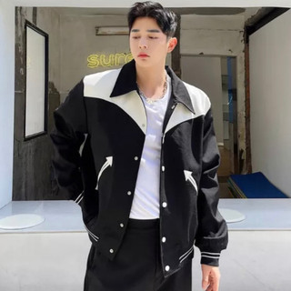 Áo khoác Bomber Varsity phối viền da chất liệu dạ 2lớp nam nữ, áo bomber Varsity mặc cực đẹp cực hot 2023-2024