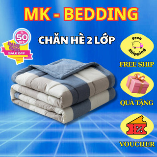 Chăn hè chần bông đắp 2 mặt mền size 1m6 x 2m chất liệu cotton thoáng mát