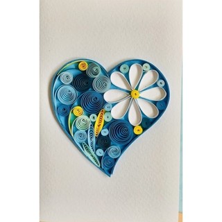 Thiệp Quilling giấy xoắn Handmade, hoa kích thước 8cmx12cm