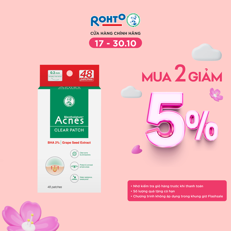 Miếng dán mụn Acnes Clear Patch (48 miếng)