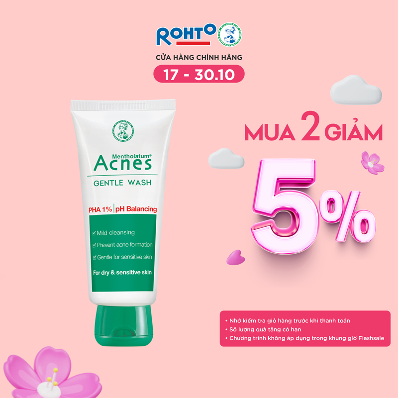 Gel rửa mặt ngăn ngừa mụn Acnes Gentle Wash 100g