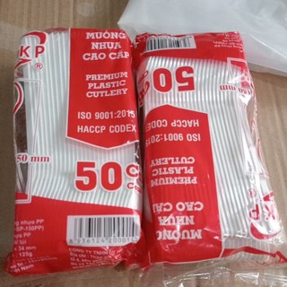 Muỗng nhựa trắng ukp 1 gói 50 cái