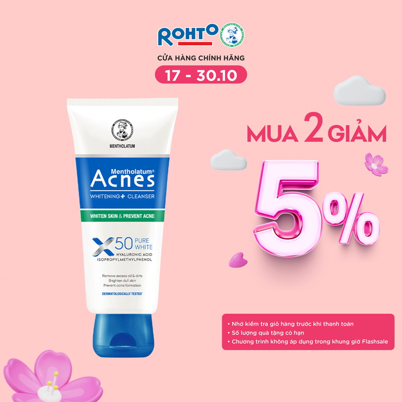 Sữa rửa mặt dưỡng trắng và ngăn ngừa mụn Acnes Pure White Cleanser 100g