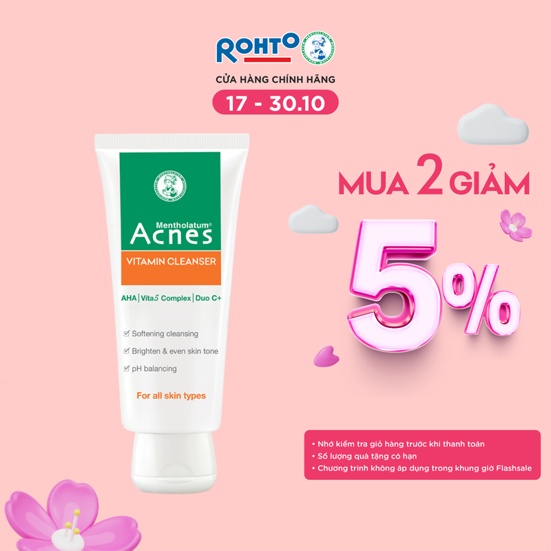 Kem rửa mặt vitamin Acnes Cleanser 100g