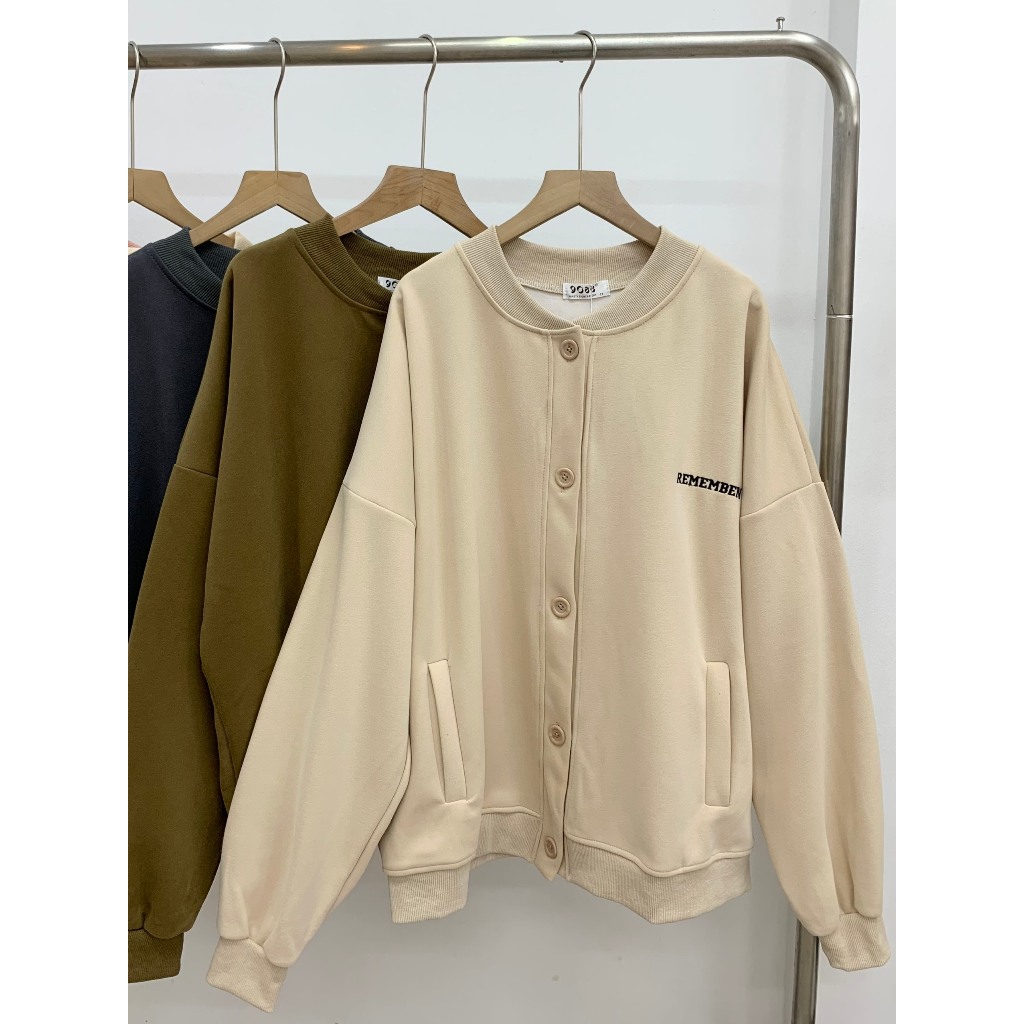 Áo Khoác Cardigan Nỉ Cúc Dọc Thêu Chữ A2885 SUSSTORE