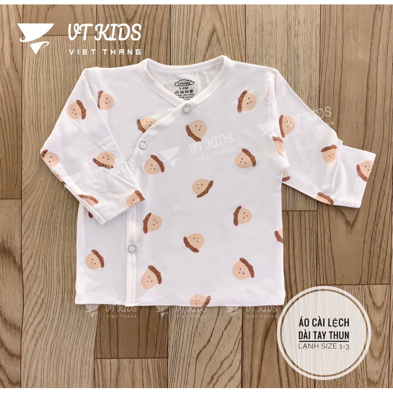 Combo 5 áo sơ sinh dài tay cho bé trai và bé gái chất thun lạnh