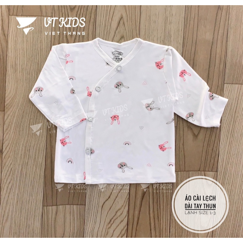 Combo 5 áo sơ sinh dài tay cho bé trai và bé gái chất thun lạnh