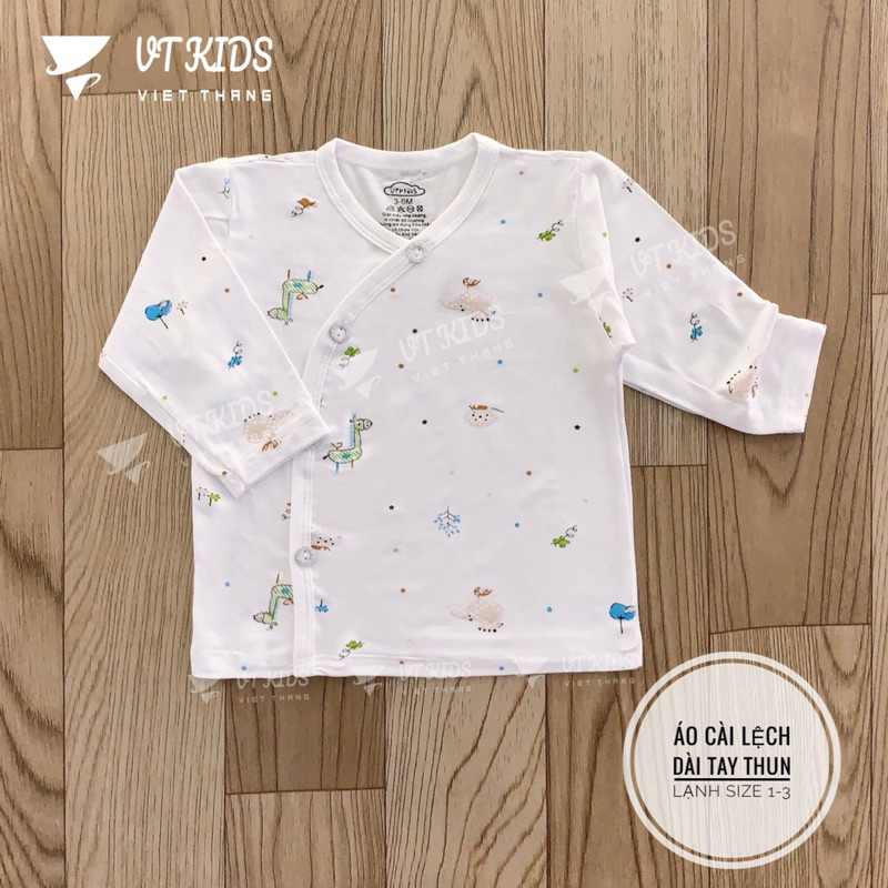 Combo 5 áo sơ sinh dài tay cho bé trai và bé gái chất thun lạnh