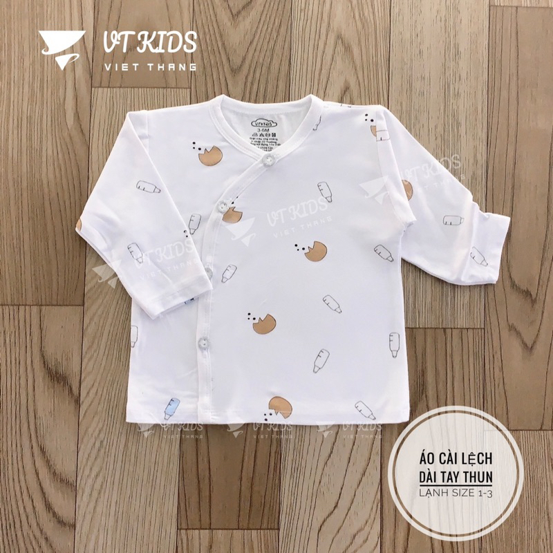 Combo 5 áo sơ sinh dài tay cho bé trai và bé gái chất thun lạnh