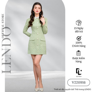 Đầm Váy Công Sở LENDO Dáng Chữ A Dài Tay Cổ Đức V220916