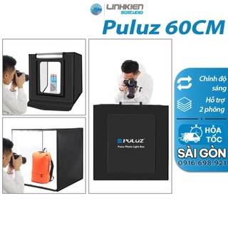 Hộp chụp hình Puluz 60 x 60cm chụp ảnh sản phẩm cao cấp cắm điện trực tiếp siêu sáng
