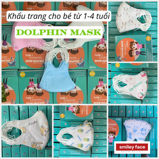 Khẩu trang 3D em bé Dolphin 2 - 6 tuổi (Hộp 10 cái)