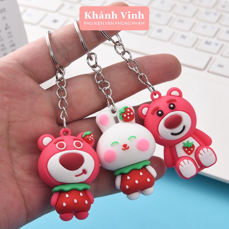 Móc Khoá Gấu Dâu Lotso Xinh Xỉu | Móc Khoá Khánh Vinh