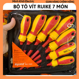 Bộ tô vít cách điện Ruike Nhật Bản 7 món,bộ tua vít Ruike cách điện 7 loại vít Japan,bộ tuốc nơ vít 1000v, bộ tua vít đa