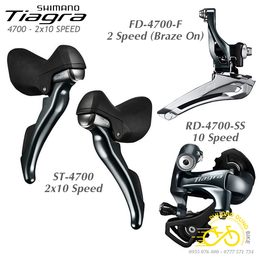 Groupset Mini 3 Món: Tay đề lắc, Sang đĩa, Củ đề xe đạp SHIMANO TIAGRA 4700 2x10 Speed