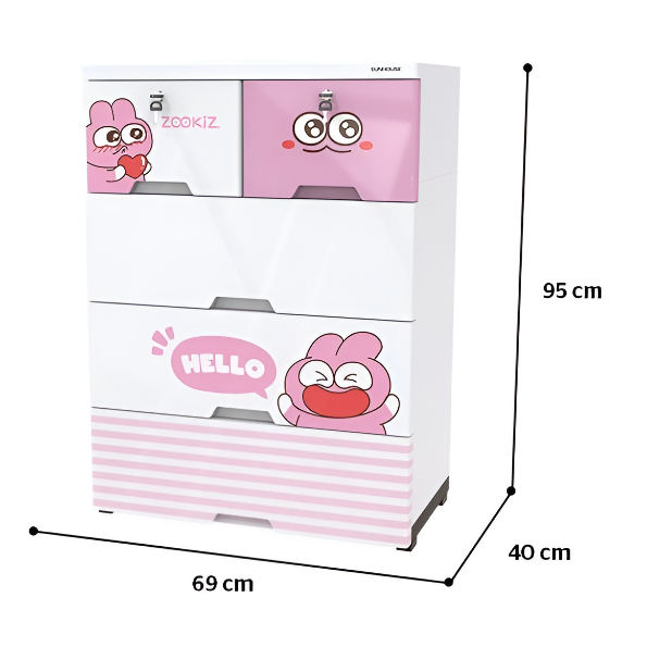 Tủ nhựa sơ sinh 5 ngăn Happy Baby Sunhouse KS-CA688G5 hàng chính hãng