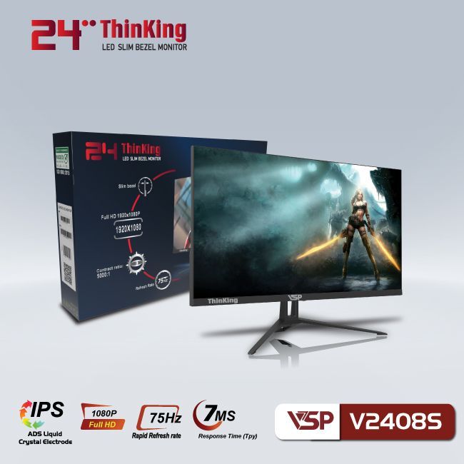 Màn hình Phẳng Tràn viền Gaming 24inch VSP V2408S   - Hàng chính h