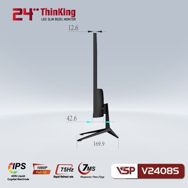 Màn hình Phẳng Tràn viền Gaming 24inch VSP V2408S   - Hàng chính h