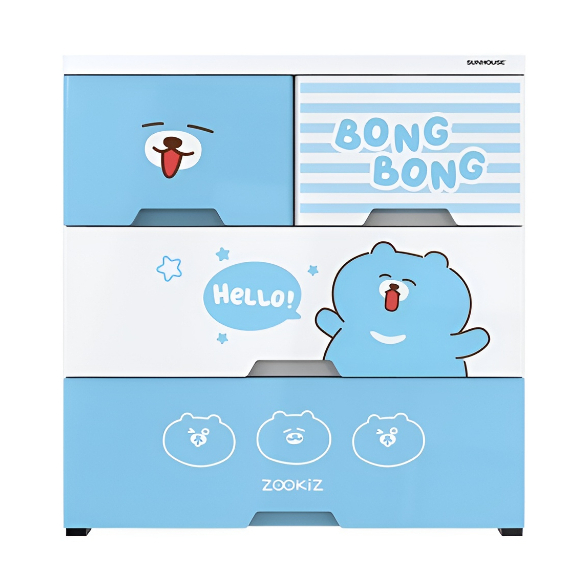 Tủ nhựa sơ sinh 4 ngăn Sunhouse HAPPY BABY KS-CA688B4 hàng chính hãng