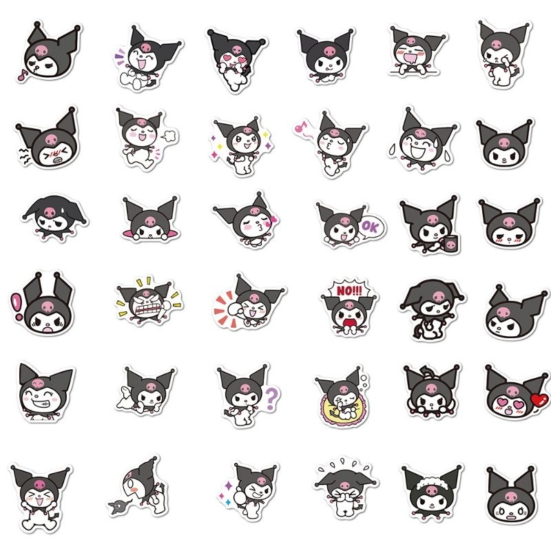 Bộ 50 hình dán sticker kuromi dễ thương cho bé dán vali, điện thoại, mũ bảo hiểm, bình nước, chất liệu decal PVC cao cấp