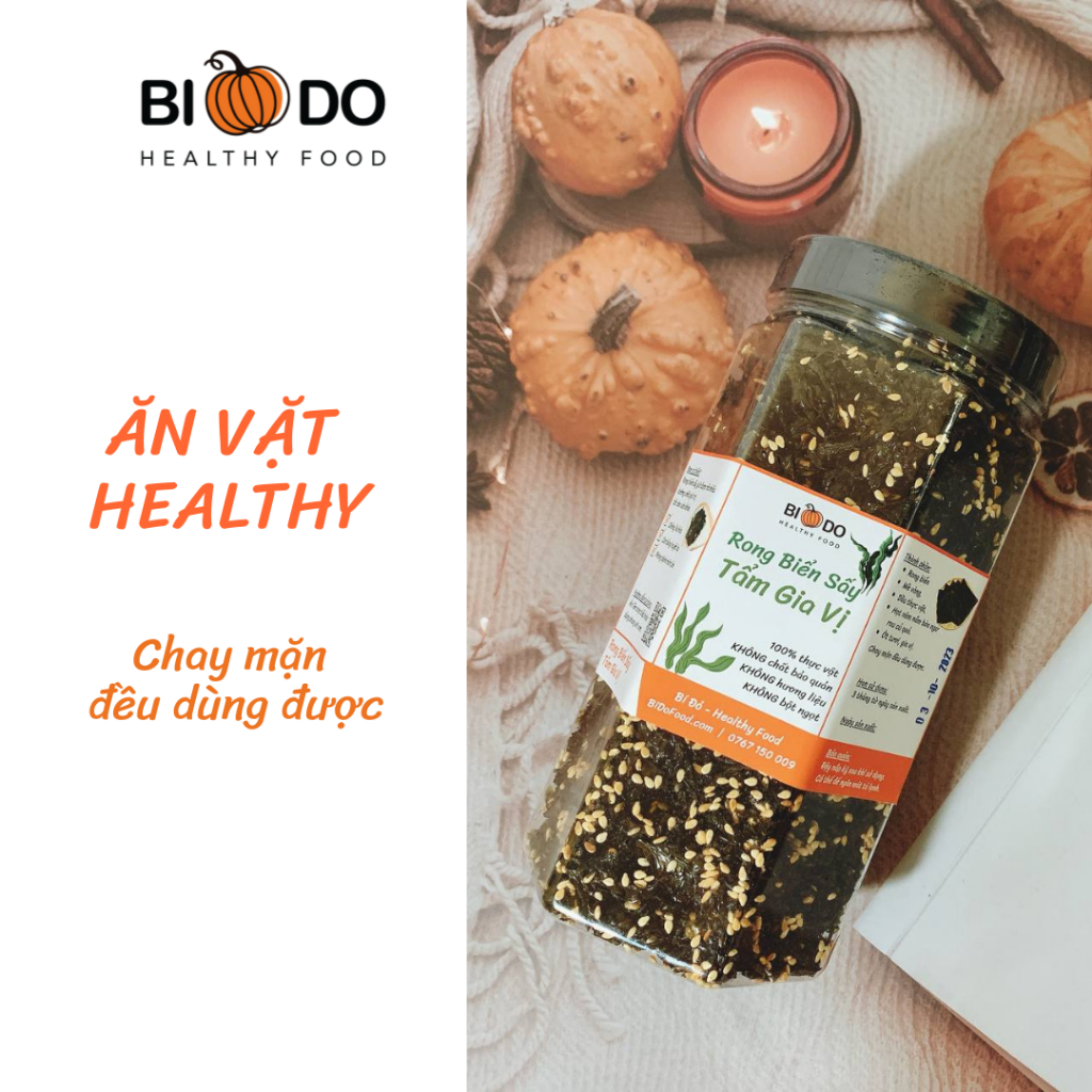 Rong Biển Sấy Tẩm Gia Vị - Bí Đỏ Food - Ăn Vặt Healthy