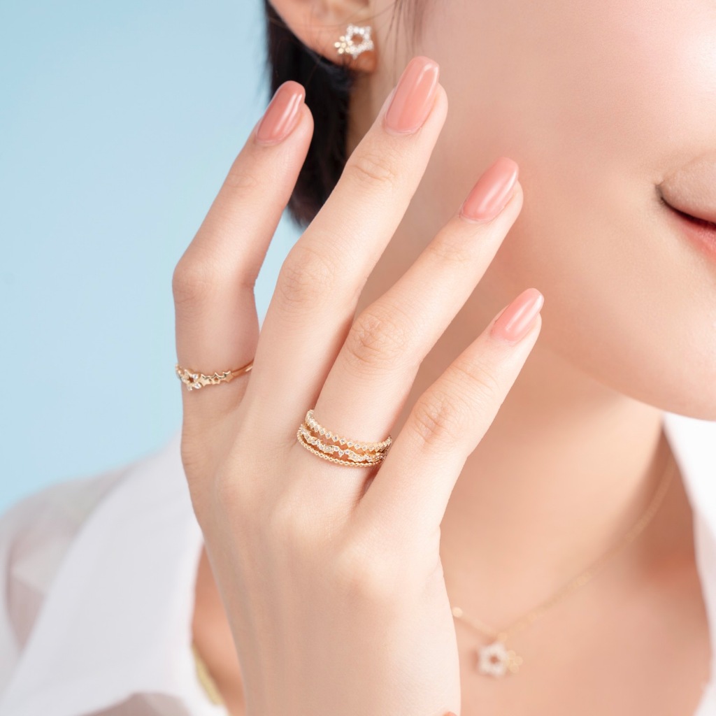 Nhẫn nữ vàng tây 14k NLF441 Huy Thanh Jewelry