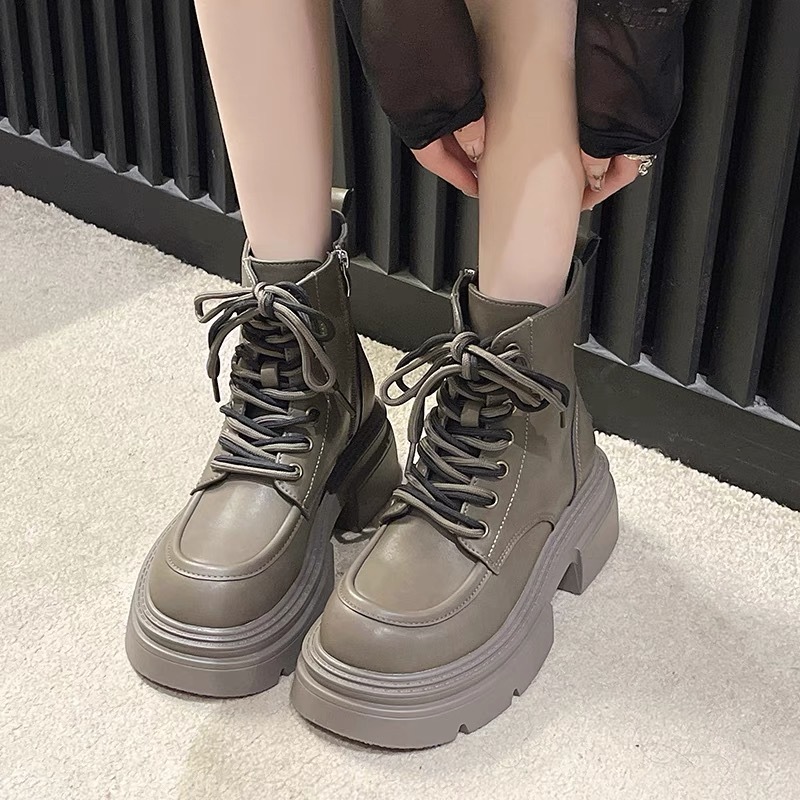 Giày Boot ulzzang vitage MAKA - Boot thời trang mix 2 dây cao cấp