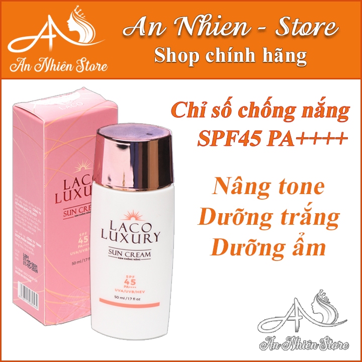 Kem Chống Nắng LACO SUN CREAM SPF45 PA++++ NÂNG TONE, KIỀM DẦU,KHÔNG TRÔI KHI GẶP NƯỚC