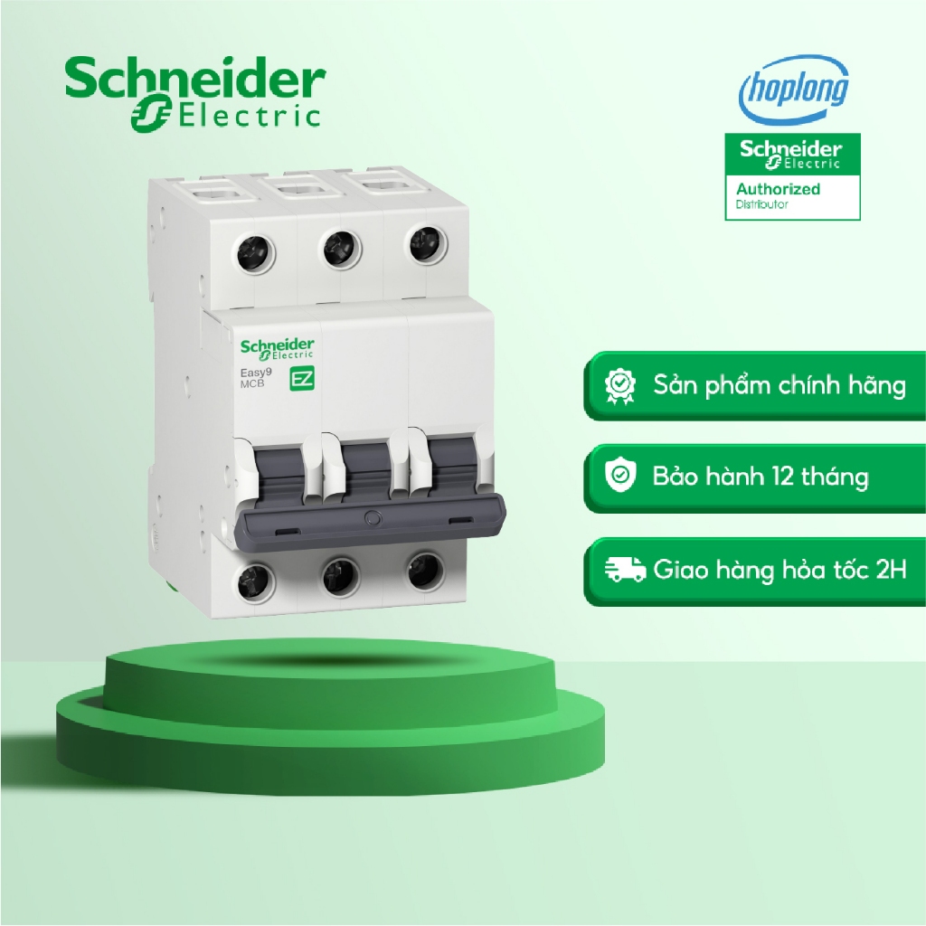Cầu dao tự động Schneider EZ9F34340 EZ9F34350 EZ9F34363 3P 40A, 50A, 63A 4.5kA C Curve Easy9