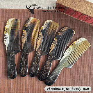 Lược Sừng Chạm Đôi Chim Bồ câu | Mỹ nghệ Hà Phương, lược sừng mỹ nghệ