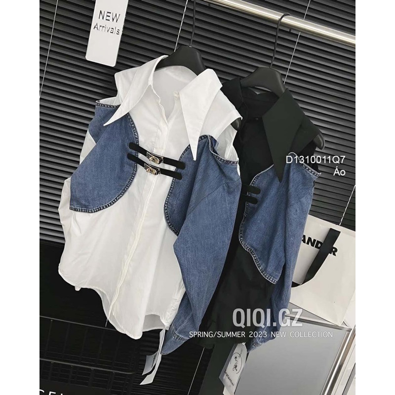 Áo len có nón pha tay jean dài 1123 thaotranshop90