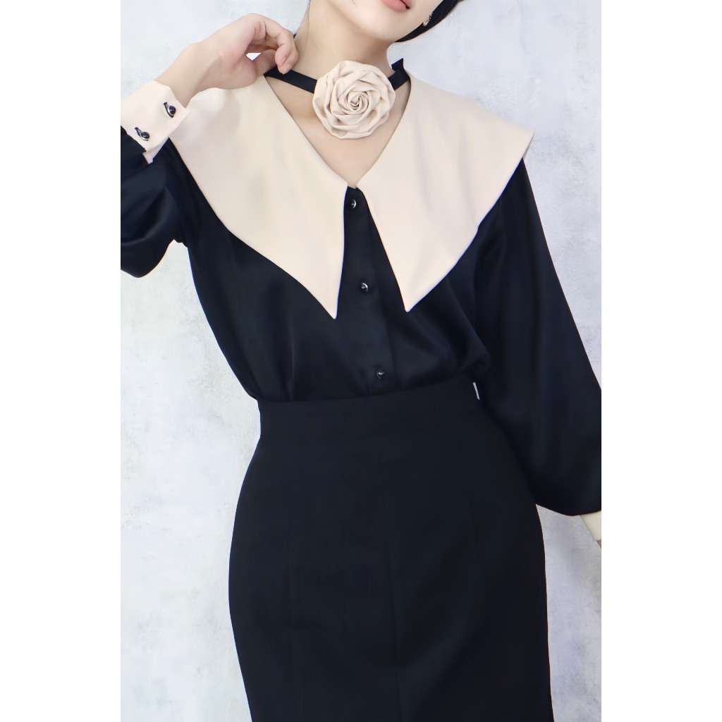 Set áo hoa cổ tiểu thư - Angel V