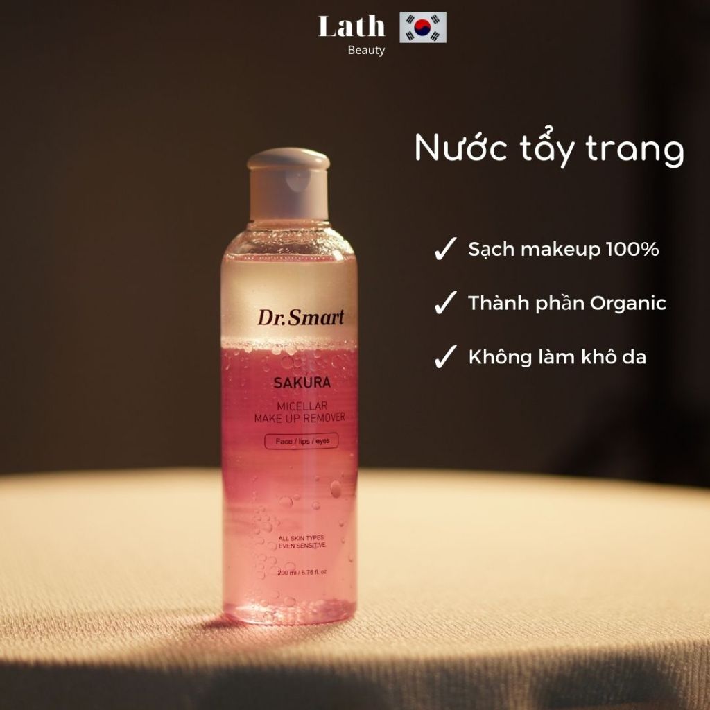 Set 2 chai toner và dầu tẩy trang Dr.smart giúp làm sạch makeup và cân bằng độ ẩm cho da 100ml x 2