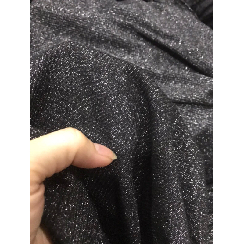 Vải thun cotton nhũ kim tuyến co giãn 4 chiều đanh chắc may đầm váy body ,đầm thiết kế