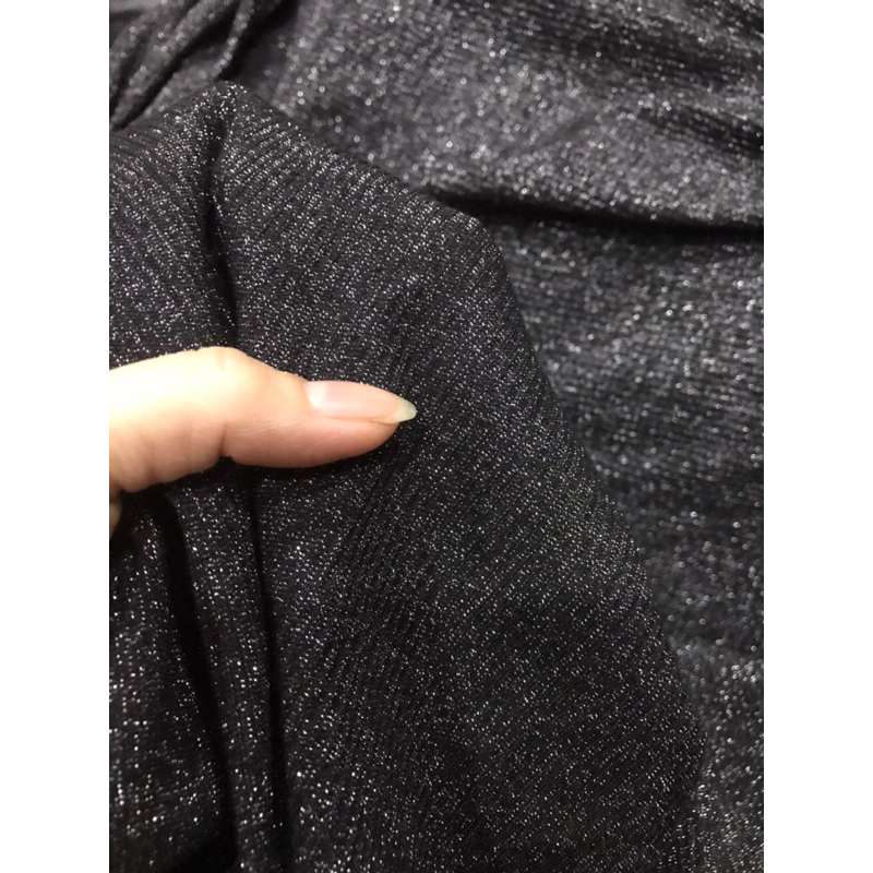 Vải thun cotton nhũ kim tuyến co giãn 4 chiều đanh chắc may đầm váy body ,đầm thiết kế