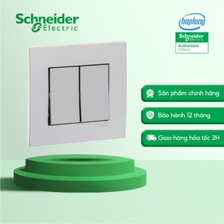 Bộ công tắc đôi kb32_1_as_g19 schneider - 250vac - 2 gang - xám bạc - 1 chiều - 16ax