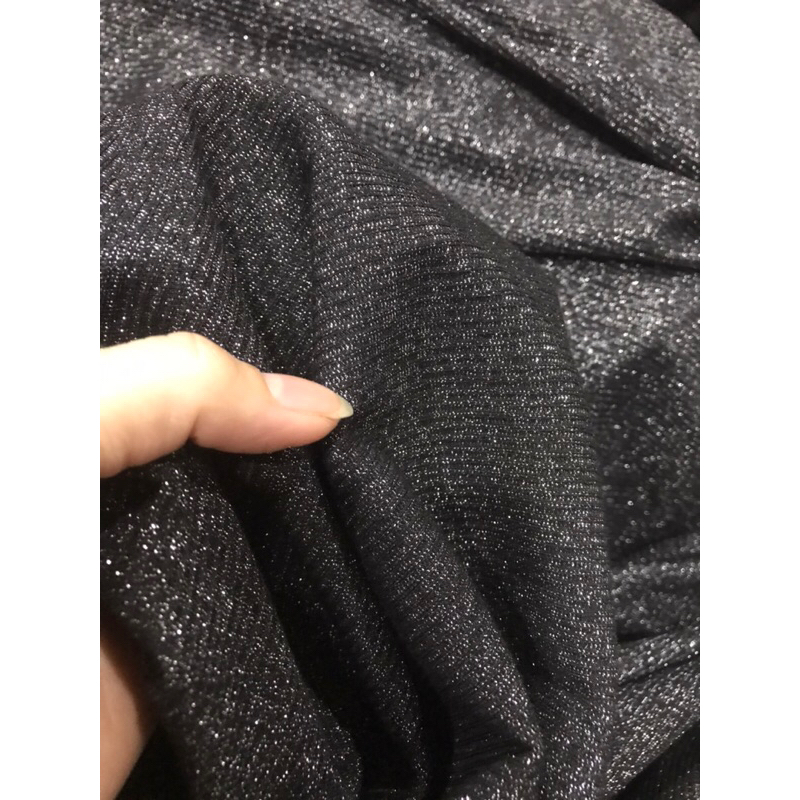 Vải thun cotton nhũ kim tuyến co giãn 4 chiều đanh chắc may đầm váy body ,đầm thiết kế