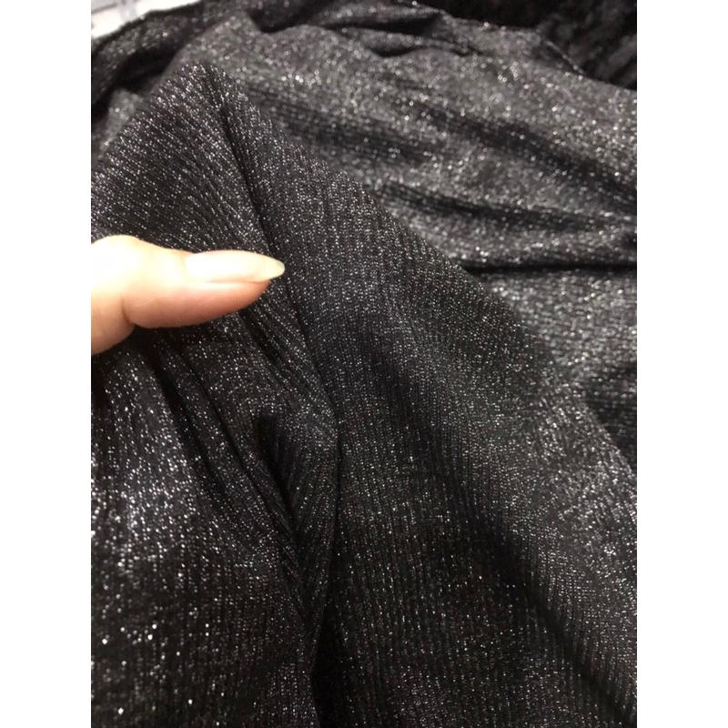 Vải thun cotton nhũ kim tuyến co giãn 4 chiều đanh chắc may đầm váy body ,đầm thiết kế