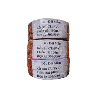 Dây điện đôi 2 màu đỏ đen 15t