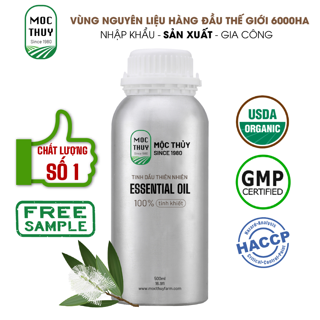 Tinh dầu thiên nhiên nguyên chất Tràm Gió Việt Nam dung tích 500ml/ 1000ml - Cajeput Essense Oil - đạt chuẩn chất lượng